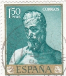 Stamps Spain -  Pintura de José de Ribera- San Andres  (1)
