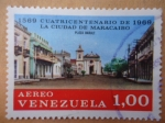 Stamps Venezuela -  Cuatricentenario de la Ciudad de la Ciudad de Maracaibo-1567-1967- Plaza Baralt.