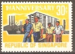 Stamps : Asia : Singapore :  PRIMER  ANIVERSARIO  DE  LA  REPÙBLICA