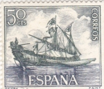Stamps Spain -  Galera -Homenaje a la marina Española  (1)