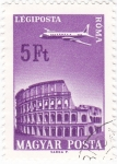 Stamps Hungary -  Avión sobrevolando Roma