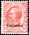 Stamps Italy -  Calino Isla de Grecia herror  de perforación
