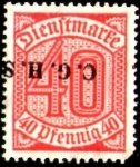 Stamps : Europe : Germany :  Official Stamp Alta Silesia surcharge inverted