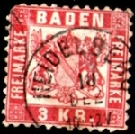 Stamps : Europe : Germany :  Baden 1868 scott27