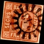 Stamps : Europe : Germany :  Bavaria 1850 Scott 5