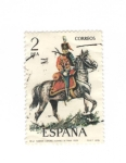 Sellos del Mundo : Europa : Espa�a : Nº42 Teniente  coronel Husares de Pavia 1909