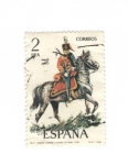 Sellos de Europa - Espaa -  Nº42 Teniente  coronel Husares de Pavia 1909