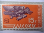 Stamps Indonesia -  Republik Indonesia- Poskilat- Garudá.