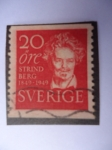 Stamps Sweden -  Centenario del nacimiento del escritor: Auguste Strindberg- 1849-1949