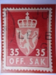 Stamps Norway -  Escudo de Noruega.-Off. Sak