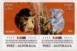 Stamps : America : Peru :  50 años Relaciones Diplomaticas con la Australia