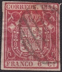 Sellos del Mundo : Europe : Spain : Coat Of Arms Of Spain1854 Scott 26