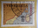 Stamps Venezuela -  Reclamación de su Guayana - Mapa de L.de Surville 1778.