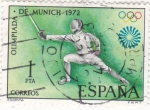 Sellos de Europa - Espa�a -  OLIMPIADA DE MUNICH-1972  esgríma   (2)