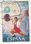 Stamps Spain -  OLIMPIADA DE MUNICH-1972  halterofília   (2)
