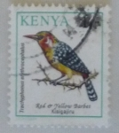 Stamps : Africa : Kenya :  Red-and-yellow Barbet