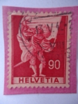 Stamps Switzerland -  Bandera-Uniforme-Portador Estándar-Representación Historial-Helvetia