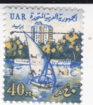 Stamps : Africa : Egypt :  Falua en el Nilo