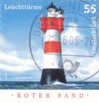 Stamps Germany -  Faro de Roter sand