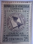 Stamps Venezuela -  Universidad Central de Venazuela - Primer Festival del Libro de América Noviembre 1956