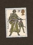 Stamps : Europe : United_Kingdom :  Uniformes Militares - Soldados - Regimiento Paracaidista