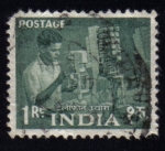 Stamps : Asia : India :   Telephone factory worker
