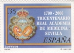Stamps Spain -  Tricentenario real Academia de medicina Sevilla
