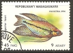 Stamps Madagascar -  TRICHOGASTER  LEERI