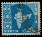 Sellos de Asia - India -  MAPA INDIA