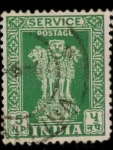 Stamps India -  Pilar de leones de Asoka
