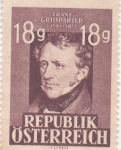 Stamps Austria -  Franz Grildparzer 1791-1872