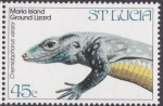 Stamps Saint Lucia -  Lagarto de tierra
