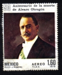Stamps : America : Mexico :  Aniversario de la Muerte de Alvaro Obregón