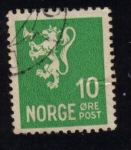 Stamps : Europe : Norway :  Leon Rampante: Correo Postal