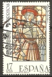 Stamps Spain -  REY  ENRIQUE  II  DE  CASTILLA.  VIDRIERA  ALCAZAR  DE  SEGOVIA