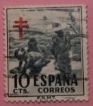 Stamps Spain -  Pro Tuberculosos. Niños en la playa (Sorolla). Edifil 1104