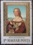 Stamps : Europe : Hungary :  Raffaello Santi: Dama y unicornio