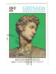 Stamps : America : Grenada :  Miguel Ángel. 500 Aniversario de su Nacimiento