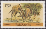 Sellos de Africa - Tanzania -  Jirafa