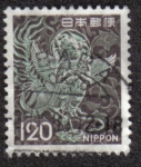 Stamps Japan -  Fauna, Flora y Patrimonio Cultural, Kalavinka - Mujer mítica alada, Chusonji