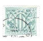 Stamps Spain -  Escudo de Valencia siglo XV