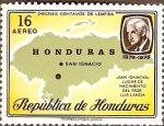 Sellos de America - Honduras -  MAPA DE HONDURAS Y PROF LUIS LANDA