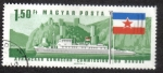 Stamps : Europe : Hungary :  Comisión del Danubio, Diesel Hydrobus, Diesel Tug Szekszárd, Fortaleza de Golubac y bandera yugoslav