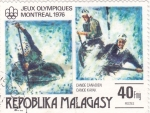 Stamps Madagascar -  Juegos Olímpicos Montreal-76  Canoa-Kayak