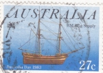 Sellos de Oceania - Australia -  Barco HM Brig Stipply