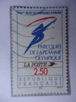 Stamps : Europe : France :  XVI Jeux Olimpiques D´Hiver-Parcours de la Flamme Olimpique 
