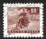 Stamps Hungary -  Motocicleta, mensajero