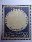 Stamps Venezuela -  Simón Bolívar-150 Aniversario Juramento Monte Sacro y 125 de su Muerte-1805-1830-1955