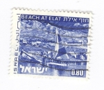 Sellos de Asia - Israel -  Paisaje playa At Elat