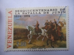 Stamps Venezuela -  Sesquicentenario de la Batalla de Junín 1824-1974